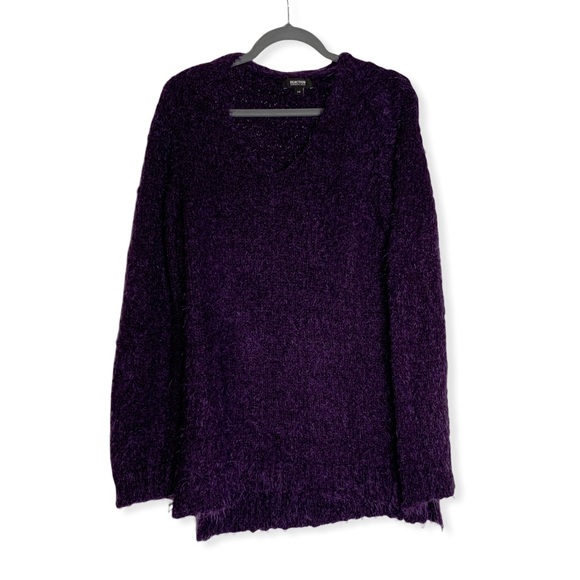 Kenneth Cole Reaction Sweaters - Reaction by Kenneth Cole Purple Eyelash Sweater
